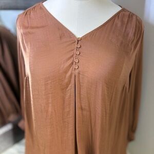 Joie Orange Long Sleeve Buttoned Blouse